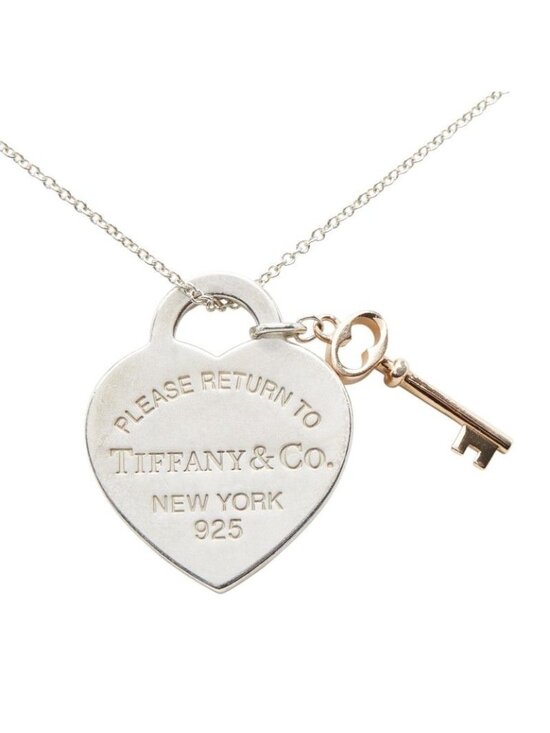 Tiffany & Co Return to Heart Tag Key Pendant Necklace Silver - Picture 2 of 7